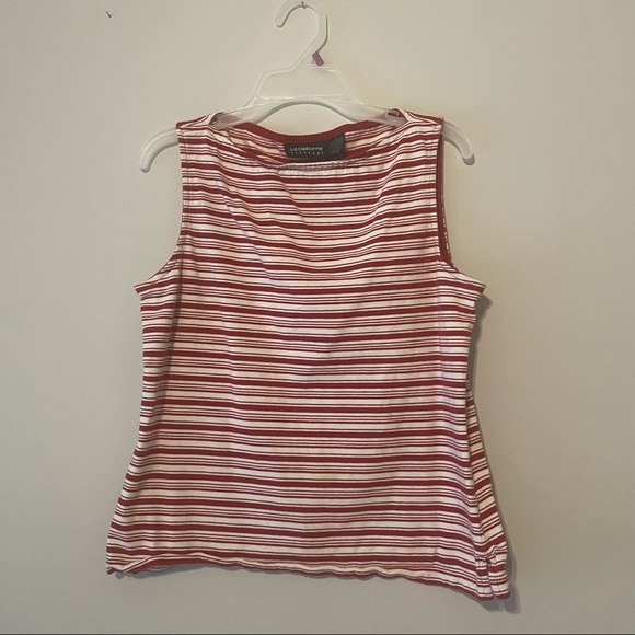 Liz Claiborne red and white tank top - Picture 1 of 2